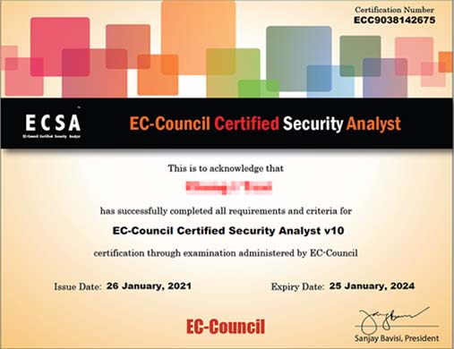 SET復得科技資訊救援中心 ECSA 資安分析專家認證